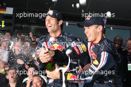 19.04.2009 Shanghai, China,  2nd place Mark Webber (AUS), Red Bull Racing and 1st Sebastian Vettel (GER), Red Bull Racing - Formula 1 World Championship, Rd 3, Chinese Grand Prix, Sunday Podium