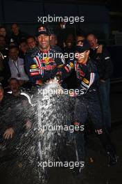 19.04.2009 Shanghai, China,  2nd place Mark Webber (AUS), Red Bull Racing with 1st place Sebastian Vettel (GER), Red Bull Racing - Formula 1 World Championship, Rd 3, Chinese Grand Prix, Sunday Podium
