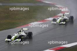 19.04.2009 Shanghai, China,  Rubens Barrichello (BRA), Brawn GP, BGP001, BGP 001 and Jenson Button (GBR), Brawn GP, BGP001, BGP 001 - Formula 1 World Championship, Rd 3, Chinese Grand Prix, Sunday Race