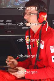 18.04.2009 Shanghai, China,  Chris Dyer (AUS), Scuderia Ferrari, Track Engineer of Kimi Raikkonen (FIN) - Formula 1 World Championship, Rd 3, Chinese Grand Prix, Saturday Practice