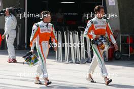 18.04.2009 Shanghai, China,  Giancarlo Fisichella (ITA), Force India F1 Team and Adrian Sutil (GER), Force India F1 Team - Formula 1 World Championship, Rd 3, Chinese Grand Prix, Saturday Qualifying