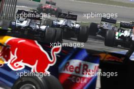 18.04.2009 Shanghai, China,  Cars leave the pitlane - Formula 1 World Championship, Rd 3, Chinese Grand Prix, Saturday Practice