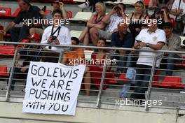 08.05.2009 Barcelona, Spain,  Banners in the crowd for Lewis Hamilton (GBR), McLaren Mercedes  - Formula 1 World Championship, Rd 5, Spanish Grand Prix, Friday Practice