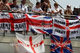 08.05.2009 Barcelona, Spain,  Banners in the crowd for Jenson Button (GBR), Brawn GP  - Formula 1 World Championship, Rd 5, Spanish Grand Prix, Friday Practice
