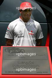 08.05.2009 Barcelona, Spain,  Lewis Hamilton (GBR), McLaren Mercedes honoured at the Circuit de Catalunya  - Formula 1 World Championship, Rd 5, Spanish Grand Prix, Friday