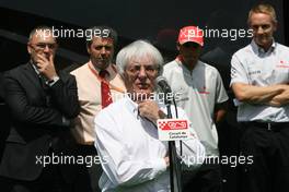 Bernie Ecclestone (GBR), Lewis Hamilton (GBR), McLaren Mercedes  honoured at the Circuit de Catalunya  - Formula 1 World Championship, Rd 5, Spanish Grand Prix, Friday