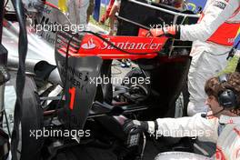 10.05.2009 Barcelona, Spain,  The rear wing of Lewis Hamilton (GBR), McLaren Mercedes - Formula 1 World Championship, Rd 5, Spanish Grand Prix, Sunday Pre-Race Grid