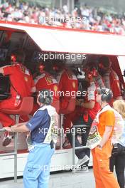 09.05.2009 Barcelona, Spain,  Michael Schumacher (GER), Test Driver, Scuderia Ferrari on the pit wall - Formula 1 World Championship, Rd 5, Spanish Grand Prix, Saturday Qualifying