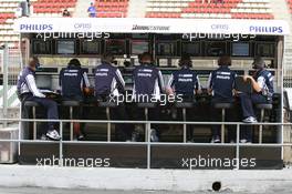 09.05.2009 Barcelona, Spain,  Williams pitwall - Formula 1 World Championship, Rd 5, Spanish Grand Prix, Saturday Practice