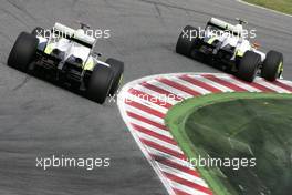 09.05.2009 Barcelona, Spain,  Jenson Button (GBR), Brawn GP and Rubens Barrichello (BRA), Brawn GP  - Formula 1 World Championship, Rd 5, Spanish Grand Prix, Saturday Practice