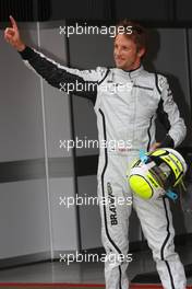 09.05.2009 Barcelona, Spain,  Jenson Button (GBR), Brawn GP on pole - Formula 1 World Championship, Rd 5, Spanish Grand Prix, Saturday Qualifying