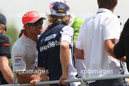 10.05.2009 Barcelona, Spain,  Lewis Hamilton (GBR), McLaren Mercedes and Nico Rosberg (GER), Williams F1 Team - Formula 1 World Championship, Rd 5, Spanish Grand Prix, Sunday