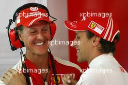 21.08.2009 Valencia, Spain,  Michael Schumacher (GER), Test Driver, Scuderia Ferrari and Luca Badoer (ITA), Scuderia Ferrari  - Formula 1 World Championship, Rd 11, European Grand Prix, Friday Practice