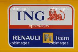 21.08.2009 Valencia, Spain,  Renault f1 Logo - Formula 1 World Championship, Rd 11, European Grand Prix, Friday