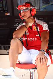 21.08.2009 Valencia, Spain,  Michael Schumacher (GER), Test Driver, Scuderia Ferrari on the pit wall - Formula 1 World Championship, Rd 11, European Grand Prix, Friday Practice