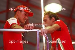21.08.2009 Valencia, Spain,  Michael Schumacher (GER), Test Driver, Scuderia Ferrari, Luca Badoer (ITA), Scuderia Ferrari - Formula 1 World Championship, Rd 11, European Grand Prix, Friday