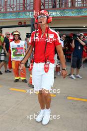 21.08.2009 Valencia, Spain,  Michael Schumacher (GER), Test Driver, Scuderia Ferrari on the way to pit wall - Formula 1 World Championship, Rd 11, European Grand Prix, Friday Practice