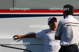 21.08.2009 Valencia, Spain,  Timo Glock (GER), Toyota F1 Team and Beat Zehnder (CHE), BMW Sauber F1 Team, Team Manager - Formula 1 World Championship, Rd 11, European Grand Prix, Friday