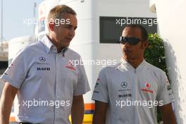 22.08.2009 Valencia, Spain,  Martin Whitmarsh (GBR), McLaren, Chief Executive Officer and Lewis Hamilton (GBR), McLaren Mercedes  - Formula 1 World Championship, Rd 11, European Grand Prix, Saturday