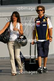 22.08.2009 Valencia, Spain,  Romain Grosjean (FRA) , Renault F1 Team and his girlfriend Marion Jolles (FRA) - Formula 1 World Championship, Rd 11, European Grand Prix, Saturday