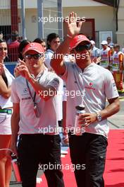 23.08.2009 Valencia, Spain,  Heikki Kovalainen (FIN), McLaren Mercedes, Lewis Hamilton (GBR), McLaren Mercedes - Formula 1 World Championship, Rd 11, European Grand Prix, Sunday