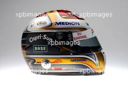 24.02.2009 Silverstone, England, The helmet of Adrian Sutil (GER) Force India F1. Force India F1 Studio Shoot, Silverstone, England, 24 February 2009 - Force India F1 VJM02 Launch Studio Shoot, Silverstone, England, 24 February 2009 - Force India, VJM02 - Shakedown