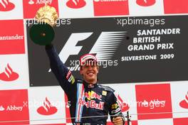 21.06.2009 Silverstone, England,  1st place Sebastian Vettel (GER), Red Bull Racing - Formula 1 World Championship, Rd 8, British Grand Prix, Sunday Podium