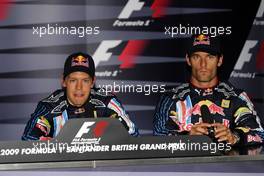 20.06.2009 Silverstone, England,  Sebastian Vettel (GER), Red Bull Racing, Mark Webber (AUS), Red Bull Racing - Formula 1 World Championship, Rd 8, British Grand Prix, Saturday Press Conference