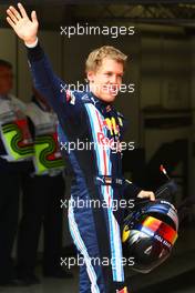 20.06.2009 Silverstone, England,  Sebastian Vettel (GER), Red Bull Racing on pole - Formula 1 World Championship, Rd 8, British Grand Prix, Saturday Qualifying