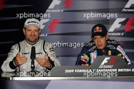 20.06.2009 Silverstone, England,  Rubens Barrichello (BRA), Brawn GP, Sebastian Vettel (GER), Red Bull Racing - Formula 1 World Championship, Rd 8, British Grand Prix, Saturday Press Conference