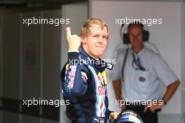 20.06.2009 Silverstone, England,  Sebastian Vettel (GER), Red Bull Racing gets pole position - Formula 1 World Championship, Rd 8, British Grand Prix, Saturday Qualifying