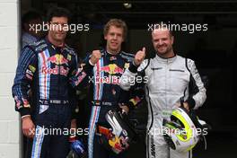 20.06.2009 Silverstone, England,  Mark Webber (AUS), Red Bull Racing, Sebastian Vettel (GER), Red Bull Racing and Rubens Barrichello (BRA), Brawn GP  - Formula 1 World Championship, Rd 8, British Grand Prix, Saturday Qualifying