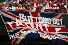 21.06.2009 Silverstone, England,  Fan poster for Jenson Button (GBR), Brawn GP - Formula 1 World Championship, Rd 8, British Grand Prix, Sunday