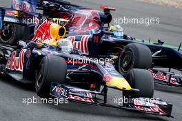 10.07.2009 Nürburg, Germany,  Sebastian Vettel (GER), Red Bull Racing, Sebastian Bourdais (FRA), Scuderia Toro Rosso - Formula 1 World Championship, Rd 9, German Grand Prix, Friday Practice