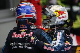 12.07.2009 NŸrburg, Germany,  Mark Webber (AUS), Red Bull Racing and Sebastian Vettel (GER), Red Bull Racing  - Formula 1 World Championship, Rd 9, German Grand Prix, Sunday Podium