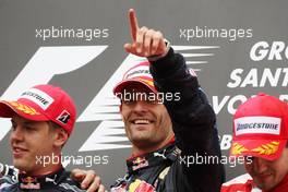 12.07.2009 Nürburg, Germany,  Sebastian Vettel (GER), Red Bull Racing, Mark Webber (AUS), Red Bull Racing - Formula 1 World Championship, Rd 9, German Grand Prix, Sunday Podium