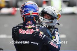 12.07.2009 Nürburg, Germany,  Mark Webber (AUS), Red Bull Racing, Sebastian Vettel (GER), Red Bull Racing - Formula 1 World Championship, Rd 9, German Grand Prix, Sunday Podium