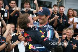 12.07.2009 Nürburg, Germany,  1st place Mark Webber (AUS), Red Bull Racingand Christian Horner (GBR), Red Bull Racing, Sporting Director - Formula 1 World Championship, Rd 9, German Grand Prix, Sunday Podium