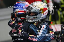 12.07.2009 NŸrburg, Germany,  Mark Webber (AUS), Red Bull Racing and Sebastian Vettel (GER), Red Bull Racing - Formula 1 World Championship, Rd 9, German Grand Prix, Sunday Podium