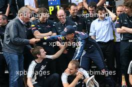 12.07.2009 Nürburg, Germany,  2nd place Sebastian Vettel (GER), Red Bull Racing - Formula 1 World Championship, Rd 9, German Grand Prix, Sunday Podium