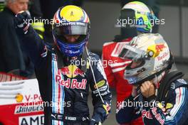 12.07.2009 Nürburg, Germany,  1st place Mark Webber (AUS), Red Bull Racing and Sebastian Vettel (GER), Red Bull Racing - Formula 1 World Championship, Rd 9, German Grand Prix, Sunday Podium