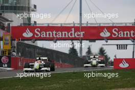 12.07.2009 NŸrburg, Germany,  Rubens Barrichello (BRA), Brawn GP ans Jenson Button (GBR), Brawn GP  - Formula 1 World Championship, Rd 9, German Grand Prix, Sunday Race
