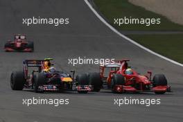 12.07.2009 Nürburg, Germany,  Sebastian Vettel (GER), Red Bull Racing against Felipe Massa (BRA), Scuderia Ferrari - Formula 1 World Championship, Rd 9, German Grand Prix, Sunday Race