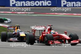 12.07.2009 Nürburg, Germany,  Felipe Massa (BRA), Scuderia Ferrari, F60 leads Sebastian Vettel (GER), Red Bull Racing, RB5 - Formula 1 World Championship, Rd 9, German Grand Prix, Sunday Race