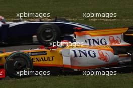 12.07.2009 Nürburg, Germany,  Fernando Alonso (ESP), Renault F1 Team spins out / crash - Formula 1 World Championship, Rd 9, German Grand Prix, Sunday Race