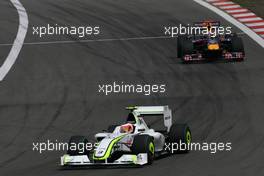 12.07.2009 NŸrburg, Germany,  Rubens Barrichello (BRA), Brawn GP and Mark Webber (AUS), Red Bull Racing  - Formula 1 World Championship, Rd 9, German Grand Prix, Sunday Race