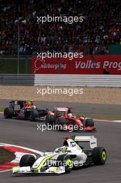 12.07.2009 Nürburg, Germany,  Jenson Button (GBR), Brawn GP, Felipe Massa (BRA), Scuderia Ferrari, Sebastian Vettel (GER), Red Bull Racing - Formula 1 World Championship, Rd 9, German Grand Prix, Sunday Race