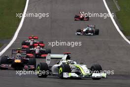 12.07.2009 Nürburg, Germany,  Jenson Button (GBR), Brawn GP in the lead, Sebastian Vettel (GER), Red Bull Racing - Formula 1 World Championship, Rd 9, German Grand Prix, Sunday Race