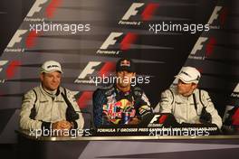 11.07.2009 Nürburg, Germany,  Rubens Barrichello (BRA), Brawn GP, Mark Webber (AUS), Red Bull Racing, Jenson Button (GBR), Brawn GP - Formula 1 World Championship, Rd 9, German Grand Prix, Saturday Press Conference