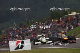 11.07.2009 NŸrburg, Germany,  Sebastian Vettel (GER), Red Bull Racing and Jenson Button (GBR), Brawn GP  - Formula 1 World Championship, Rd 9, German Grand Prix, Saturday Qualifying